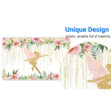 Funnytree Floral Fairy Birthday Party Backdrop for Photography