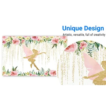 Funnytree Floral Fairy Birthday Party Backdrop for Photography
