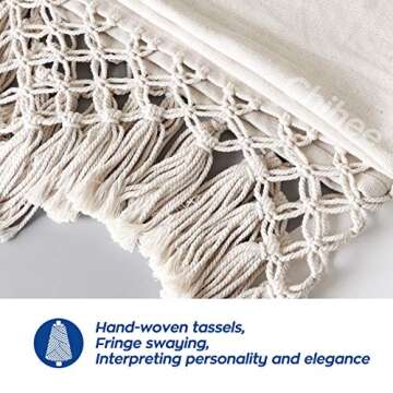 Chihee Hammock Chair Relax Hanging Chair Cotton Woven Soft Seat for Superior Comfort Durability Elegant Tassels Creative Metal Strong Spreader Bar 3-Section Combination Detachable Easy to Install