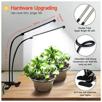 Bseah Grow Light Plant Lights for Indoor Plants, 84 LEDs Full Spectrum Clip Plant Growing Lamp, 10-L...
