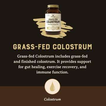 HEART & SOIL Bovine Colostrum – 3000mg Grass Fed Colostrum Supplement for Gut, Immune Support & Muscle Recovery – Non-GMO, Allergen-Free – 180 Capsules