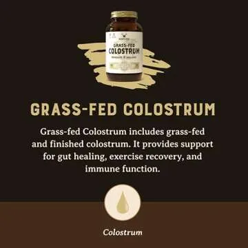 HEART & SOIL Bovine Colostrum – 3000mg Grass Fed Colostrum Supplement for Gut, Immune Support & Muscle Recovery – Non-GMO, Allergen-Free – 180 Capsules
