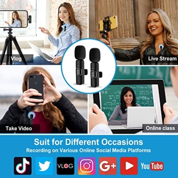 JYX Dual Wireless Lavalier Microphones for iPhone