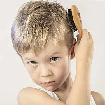 Hair Brush, Pocket Mini Travel Boar Bristle Hairbrush for Thick Thin Curly Straight Long Short Wet Dry Hair for Men Women Kids for Smoothing Detangling Massaging Adding Shine