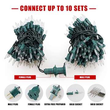 Woohaha Mini String Lights 50 Pack for Holiday Decor