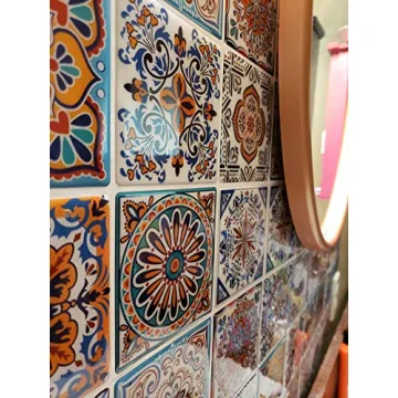 LONGKING Peel and Stick Mexican Tile Stickers for Home