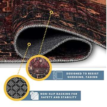 2x6 Boho Design Non-Slip Runner Rug - Versatile & Stylish