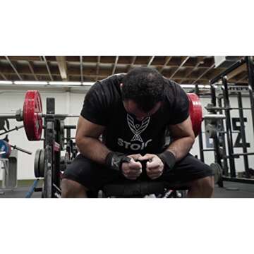 Stoic Elbow Sleeves for Powerlifting - 7mm + 5mm Thick Neoprene Sleeve for Bodybuilding, Weight Lift...