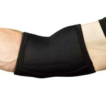Stoic Elbow Sleeves for Powerlifting - 7mm + 5mm Thick Neoprene Sleeve for Bodybuilding, Weight Lifting Best for Squats, Cross Training, Strongman Professional Quality & Ultra Heavy Duty (Pair)