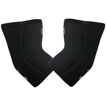 Stoic Elbow Sleeves for Powerlifting - 7mm + 5mm Thick Neoprene Sleeve for Bodybuilding, Weight Lifting Best for Squats, Cross Training, Strongman Professional Quality & Ultra Heavy Duty (Pair)