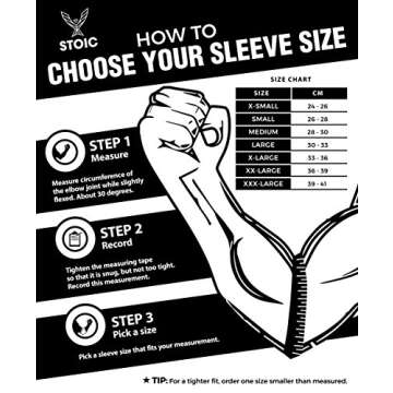 Stoic Elbow Sleeves for Powerlifting - 7mm + 5mm Thick Neoprene Sleeve for Bodybuilding, Weight Lifting Best for Squats, Cross Training, Strongman Professional Quality & Ultra Heavy Duty (Pair)