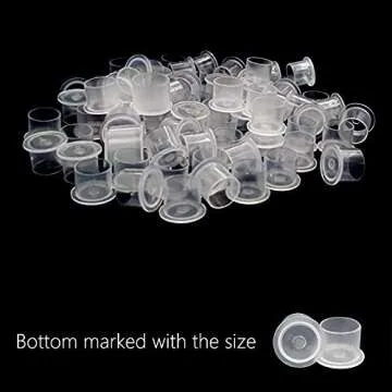 Tattoo Ink Cups 200PCS 17mm Big Tattoo Pigment Cups With Base Disposable Plastic Tattoo Ink Caps Cup...