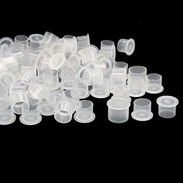 Tattoo Ink Cups 200PCS 17mm Big Tattoo Pigment Cups With Base Disposable Plastic Tattoo Ink Caps Cups for Tattoo Ink Tattoo Kits Supplies