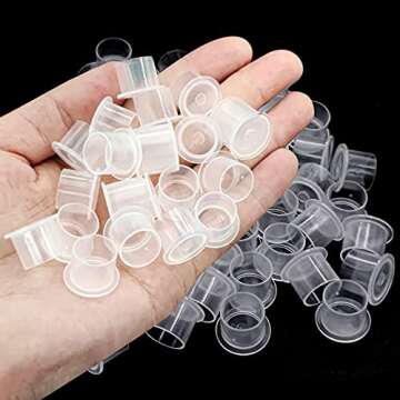 Tattoo Ink Cups 200PCS 17mm Big Tattoo Pigment Cups With Base Disposable Plastic Tattoo Ink Caps Cups for Tattoo Ink Tattoo Kits Supplies