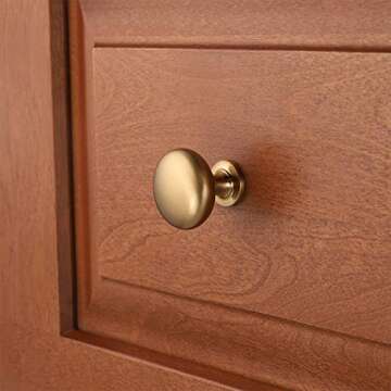 NIZADO 10 Pack Solid Drawer Knob - Warm Gold Kitchen Cabinet Knob Champagne Bronze, Euro Style Dress...