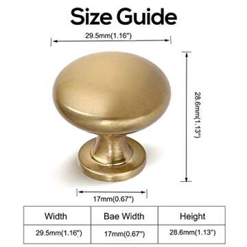 NIZADO Warm Gold Drawer Knob Pack for Kitchen & Cabinet
