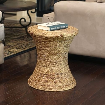 Stylish Hourglass Water Hyacinth Wicker Table for Home
