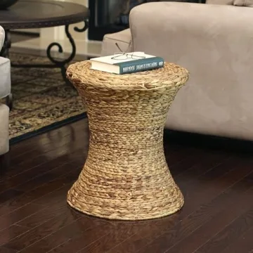 Stylish Hourglass Water Hyacinth Wicker Table for Home