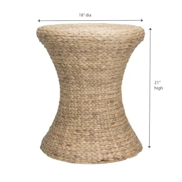 Stylish Hourglass Water Hyacinth Wicker Table for Home