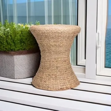 Stylish Hourglass Water Hyacinth Wicker Table for Home