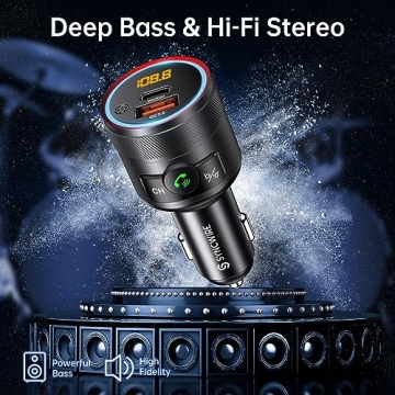 Syncwire Bluetooth 5.3 FM Transmitter 38W Dual USB Car Charger