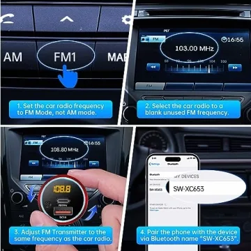 Syncwire Bluetooth 5.3 FM Transmitter 38W Dual USB Car Charger