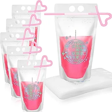 Hoolerry 36 Disco Drink Pouches - Stylish & Reusable for Parties