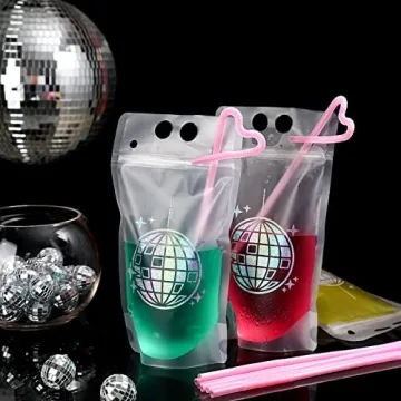 Hoolerry Disco Pouches for Drinks - Reusable Party Bags