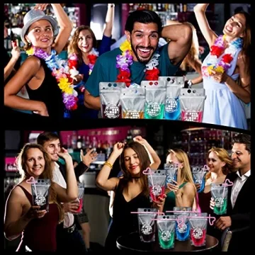 Hoolerry Disco Pouches for Drinks - Reusable Party Bags