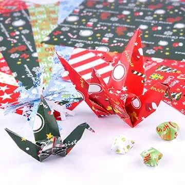 FEPITO 60 Sheets Christmas Pattern Paper Set, 14 x 21cm Decorative Paper for Card Making Scrapbook decoration, 10 Designs