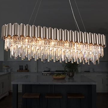Elegant OSAIRUOS L51.2 Rectangle Crystal Chandelier - Modern Luxury Lighting