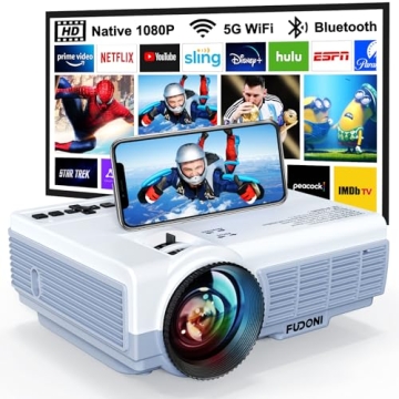 FUDONI WiFi Bluetooth Projector - 1080P, 14000L, 4K