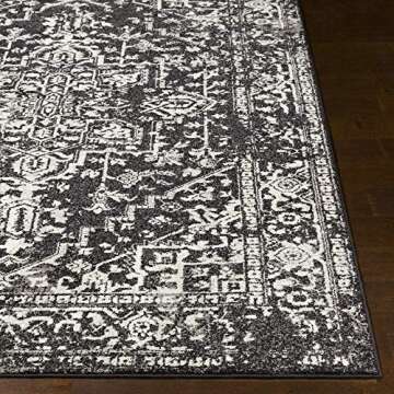 Livabliss Janine Vintage Medallion Rug 5'3" x 7'3" Black