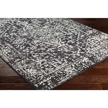Livabliss Janine Vintage Medallion Rug 5'3" x 7'3" Black