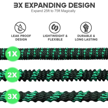 75 ft Expandable Garden Hose with 10 Spray Nozzle
