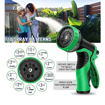 75 ft Expandable Garden Hose with 10 Spray Nozzle