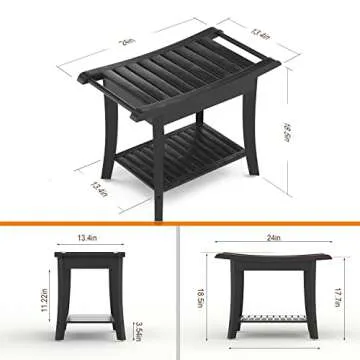 Stylish Waterproof Bamboo Shower Bench for Easy Comfort