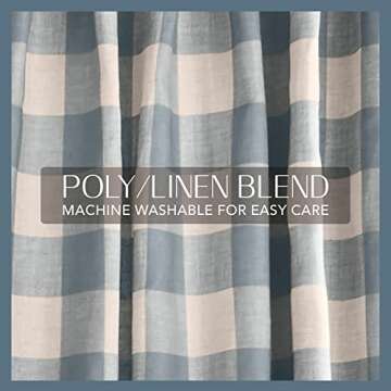 Elrene Home Fashions Farmhouse Living Grainger Buffalo-Check Blackout Window Curtain, Living Room and Bedroom Drape with Rod Pocket Tabs, 52" x 84", Chambray, 1 Panel