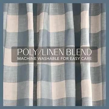 Elrene Home Fashions Farmhouse Living Grainger Buffalo-Check Blackout Window Curtain, Living Room and Bedroom Drape with Rod Pocket Tabs, 52" x 84", Chambray, 1 Panel