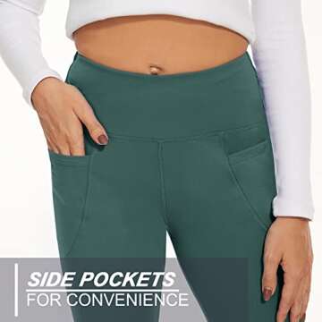 YOLIX Flare Yoga Pants with Pockets, High Waisted Bootcut Black Leggings for Women