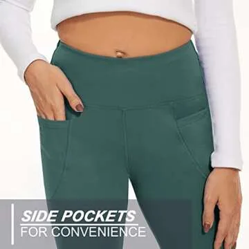 YOLIX Flare Yoga Pants with Pockets, High Waisted Bootcut Black Leggings for Women