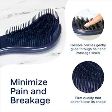 Crave Naturals Glide Thru Detangling Brush - Detangler Brush for Natural, Curly, Straight, Wet and Dry Hair for Adults and Kids - Hair Brush for Little Girls, Toddlers, Teens - 7.5 x 3 inches, Blue