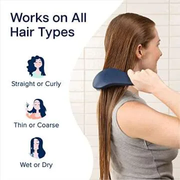 Crave Naturals Glide Thru Detangling Brush - Detangler Brush for Natural, Curly, Straight, Wet and Dry Hair for Adults and Kids - Hair Brush for Little Girls, Toddlers, Teens - 7.5 x 3 inches, Blue