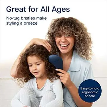 Crave Naturals Glide Thru Detangling Brush - Detangler Brush for Natural, Curly, Straight, Wet and Dry Hair for Adults and Kids - Hair Brush for Little Girls, Toddlers, Teens - 7.5 x 3 inches, Blue