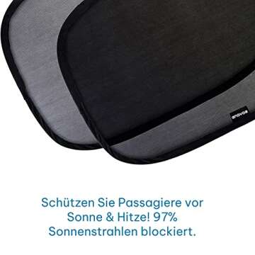 Enovoe Car Window Shade for Baby - (4 Pack) - XL - 25" x 16" - Cling Car Sun Shade for Windows - Sun...