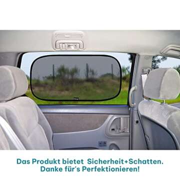 Enovoe Car Window Shade for Baby - (4 Pack) - XL - 25" x 16" - Cling Car Sun Shade for Windows - Sun, Glare and UV Rays Protection for Your Child - Car Window Shades for Side Window