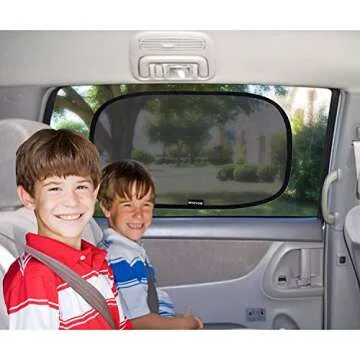Enovoe Car Window Shade for Baby - (4 Pack) - XL - 25" x 16" - Cling Car Sun Shade for Windows - Sun, Glare and UV Rays Protection for Your Child - Car Window Shades for Side Window