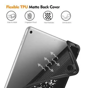 Fintie SlimShell Case for iPad 9th / 8th / 7th Generation (2021/2020/2019 Model) 10.2 Inch - [Built-in Pencil Holder] Soft TPU Protective Stand Back Cover, Auto Wake/Sleep, Composition Book Black