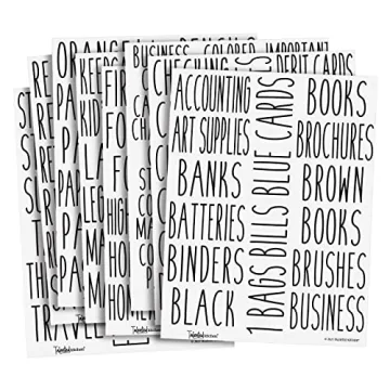 Talented Kitchen 138 Office and Craft Labels for Organizing School Supplies, Household, Work Folders, All Caps Preprinted Stickers for Storage Bins, Basket Organization
