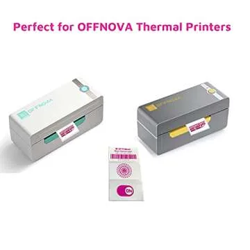 OFFNOVA 2.25” x 1.25” Thermal Direct Labels, Roll of 500 Sheets Personalized Sticker Labels, Thermal Stickers in Rose Red for DIY Home Business Shipping Packages